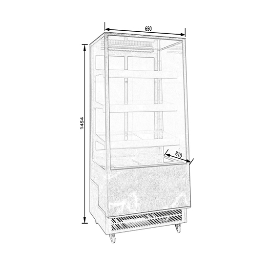 refrigerated cabinet with wheels